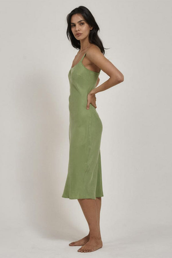 Sasha Slip Dress - Kiwi Green