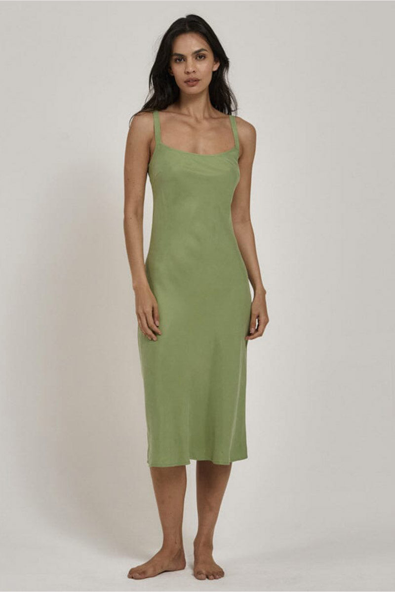 Sasha Slip Dress - Kiwi Green