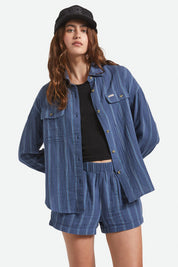 BRIXTON Wandering Long Sleeve Overshirt (Berring Sea)