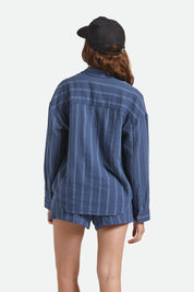 BRIXTON Wandering Long Sleeve Overshirt (Berring Sea)
