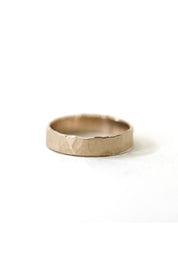 Wide Hammered Ring