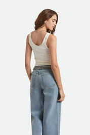 BRIXTON Pointelle Fit Tank (Black, Off White)