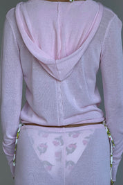 Frankies Bikinis Atlas knit hoodie (Strawberries & Cream)