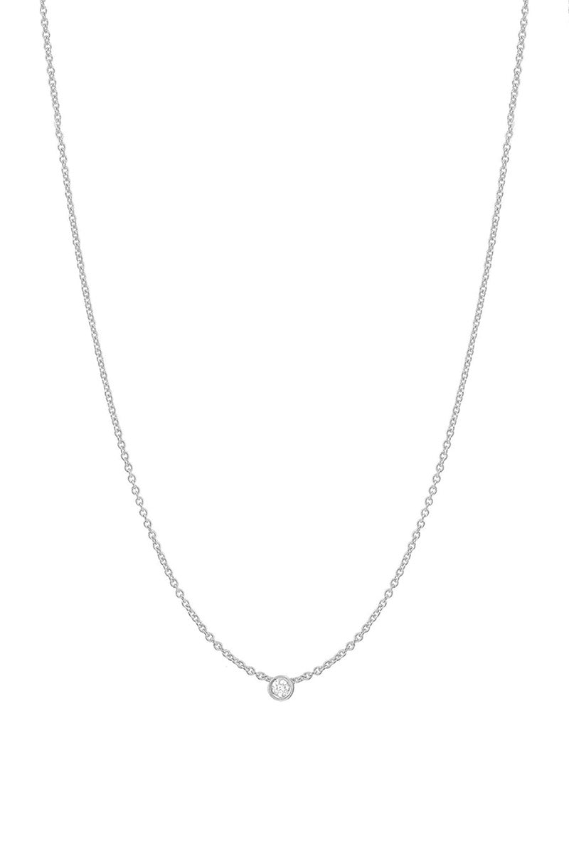 Bychari Diamond Solitaire 14k Necklace
