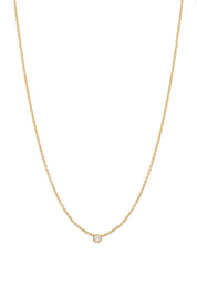 Bychari Diamond Solitaire 14k Necklace