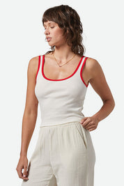 Brixton Ringer Organic A-Tank Top (Off White/Crimson)