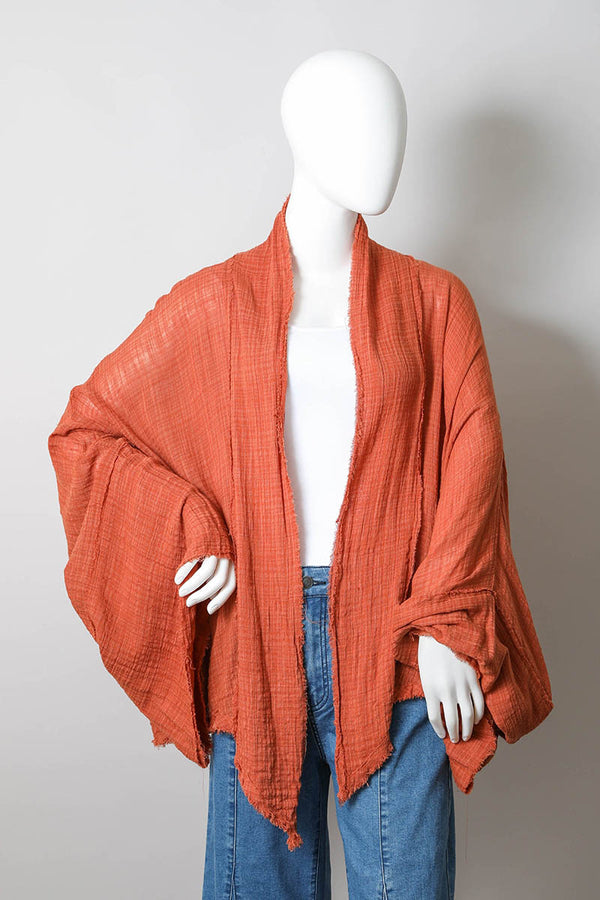 Flounce Sleeve Kimono Wrap