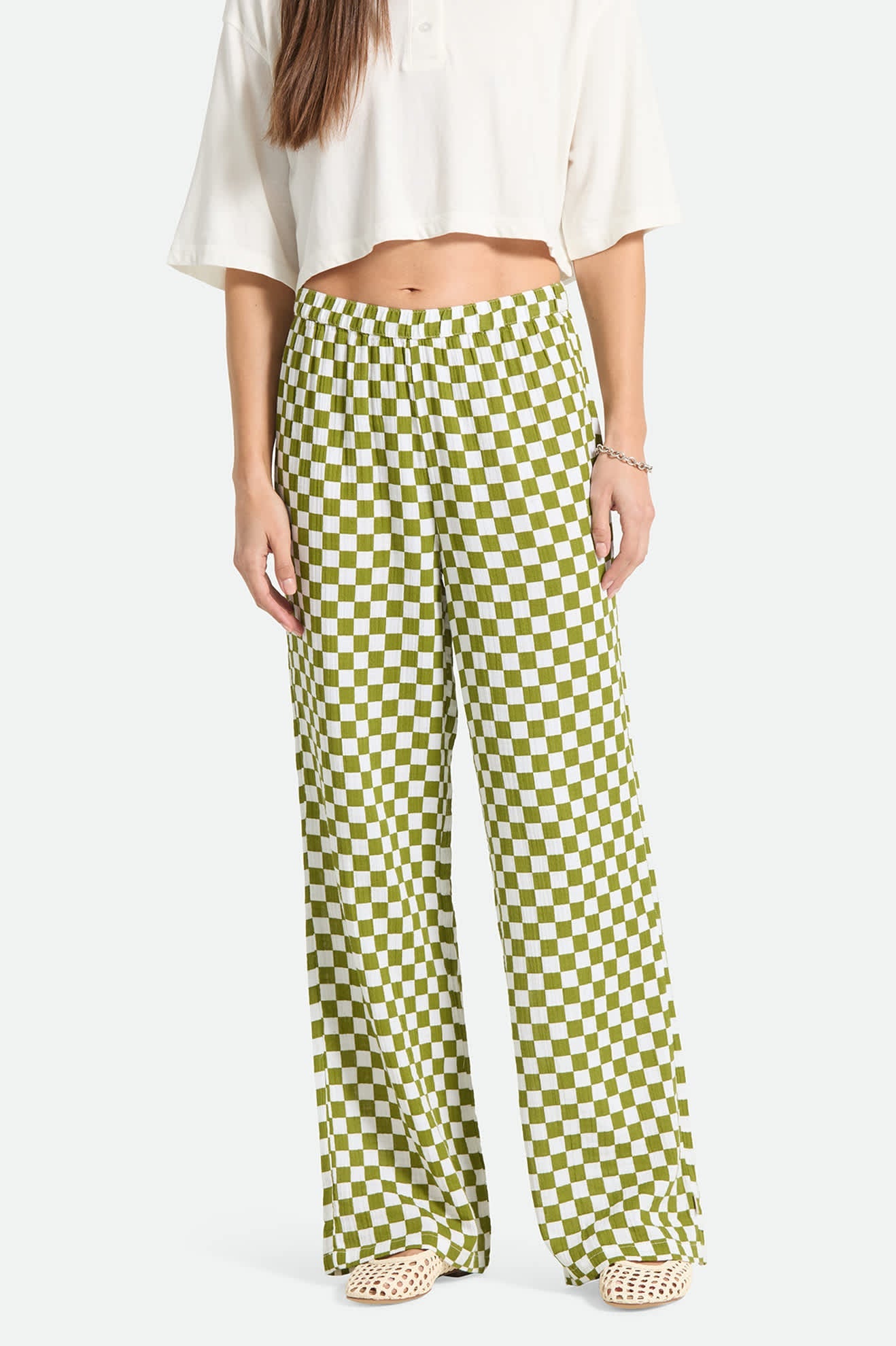 BRIXTON Lola Lounge Pant (Sublime Green Checkerboard)