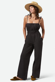 Brixton Eden Smocked Jumpsuit (Black)
