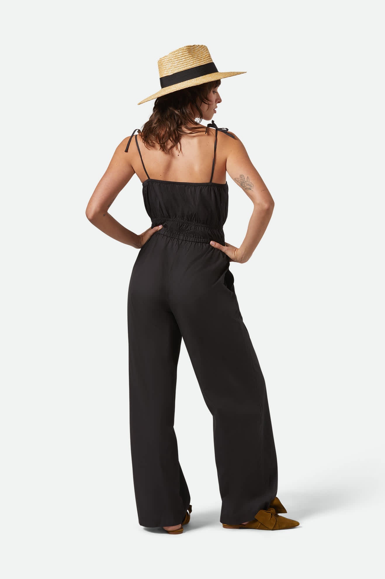 Brixton Eden Smocked Jumpsuit (Black)