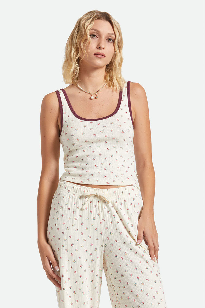 BRIXTON Off Duty Tank - Floral Pointelle