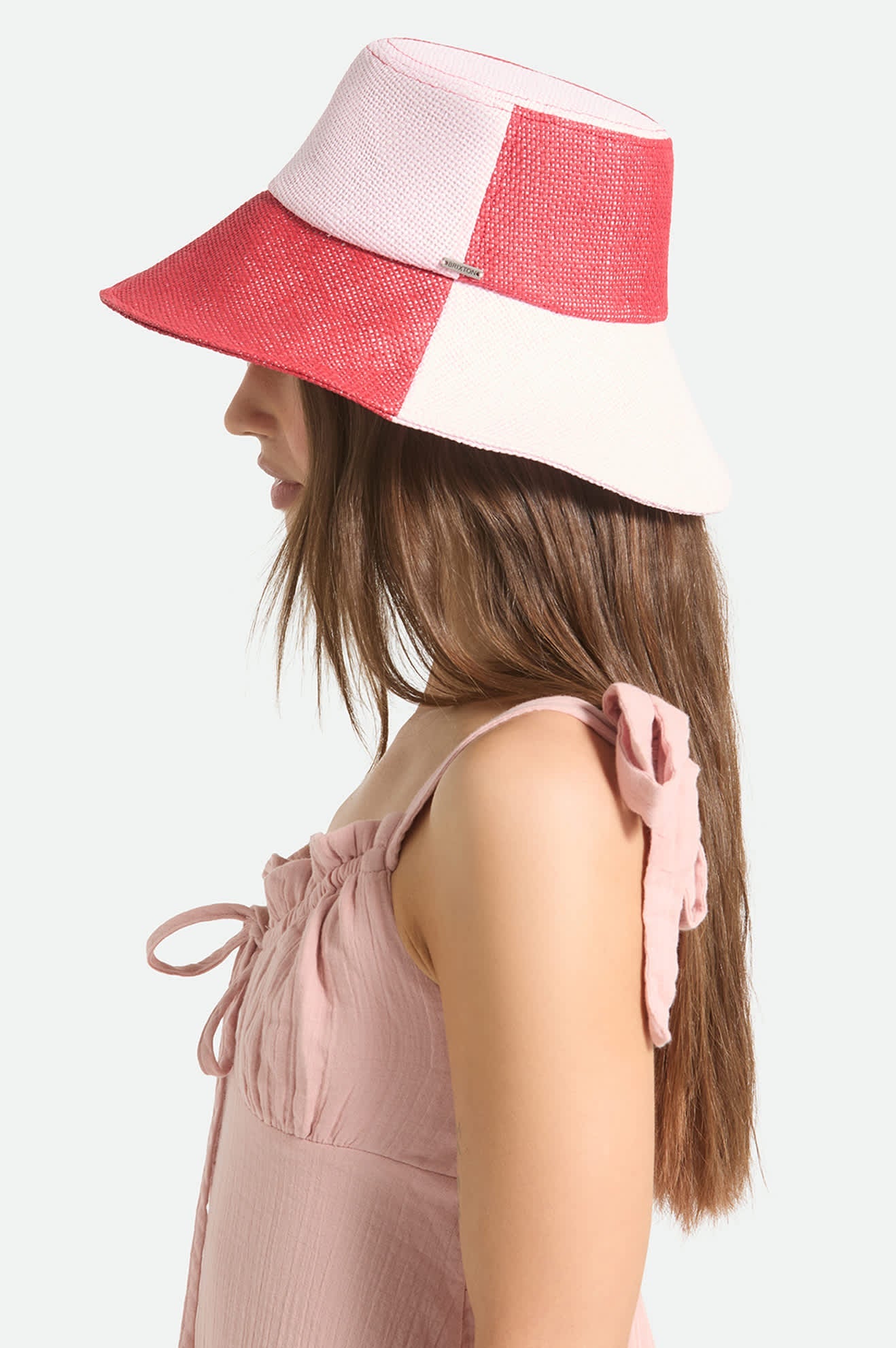 BRIXTON Harmony Packable Bucket Hat - Silver Pink/Adrenaline Rush