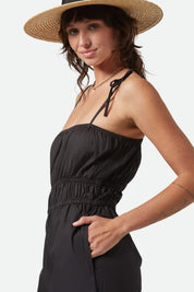 Brixton Eden Smocked Jumpsuit (Black)
