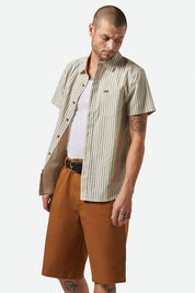 Brixton Charter Print Short Sleeve Shirt (Whitecap/Ivy)