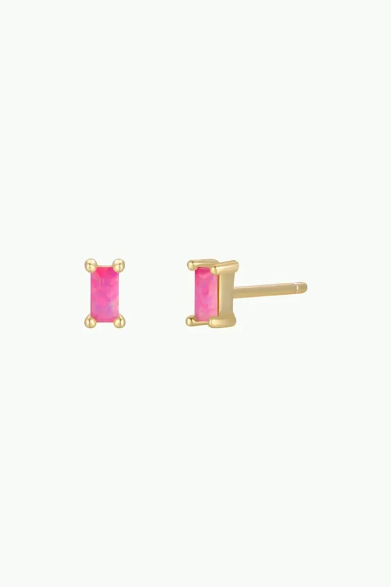 JAX KELLY Baguette - Pink Opal Earrings
