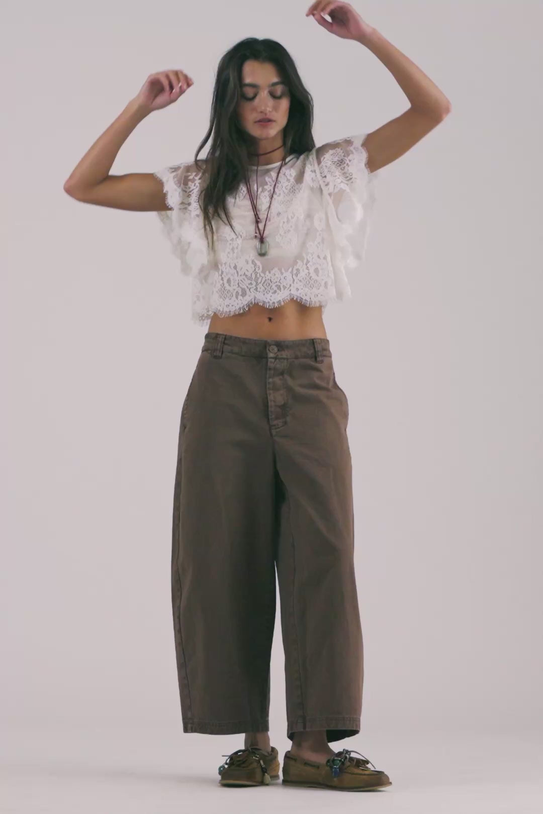 Free People - Lay Down Chino Trousers (Brownie)