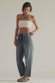 Moxie Pull-On Barrel Jeans