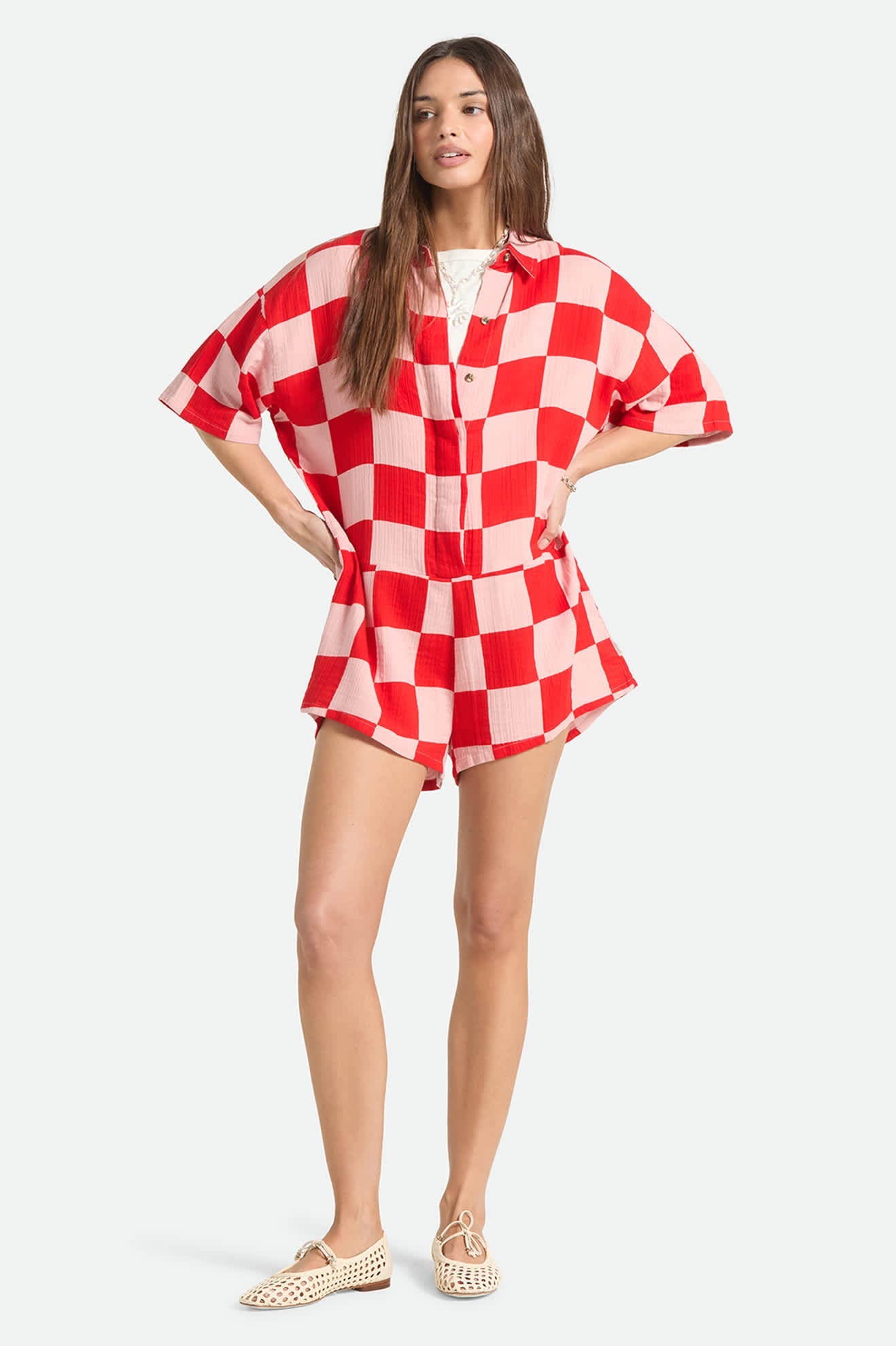 BRIXTON Getaway Romper (Silver Pink/Adrenaline Rush)