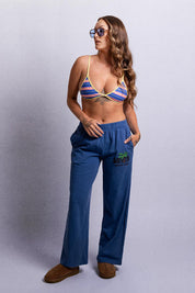 DUVIN Wind Cotton Beach Pant (Blue)