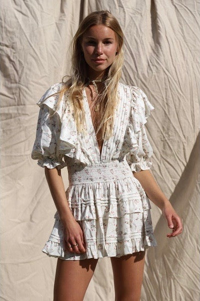 Petit Mini Dress - Winter White Floral