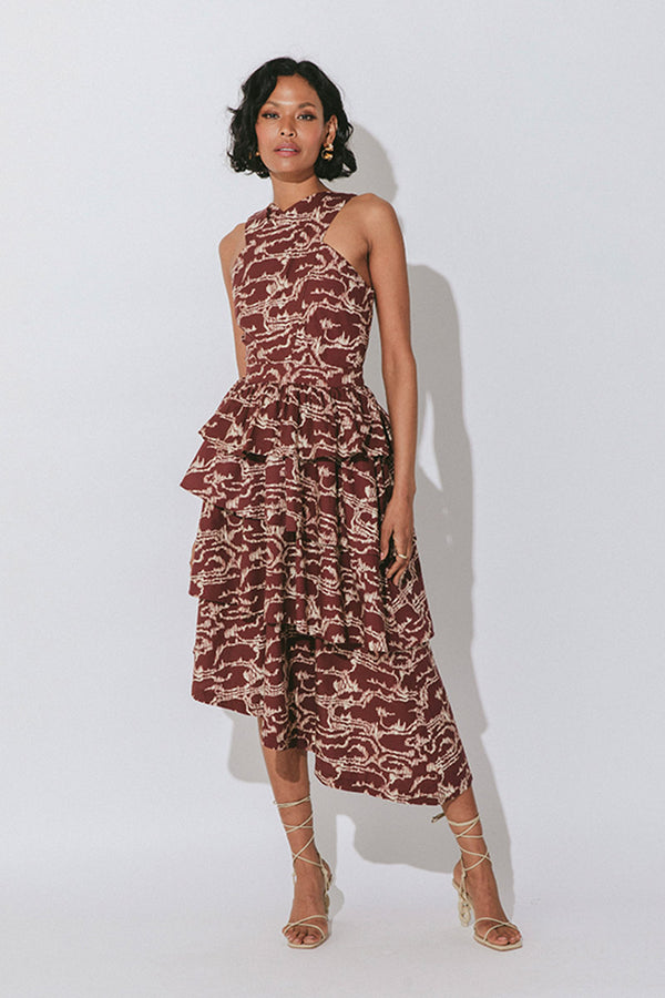 Carson Midi Dress - Fringe Ikat