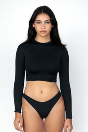 Cropped Rash Guard - Marsala
