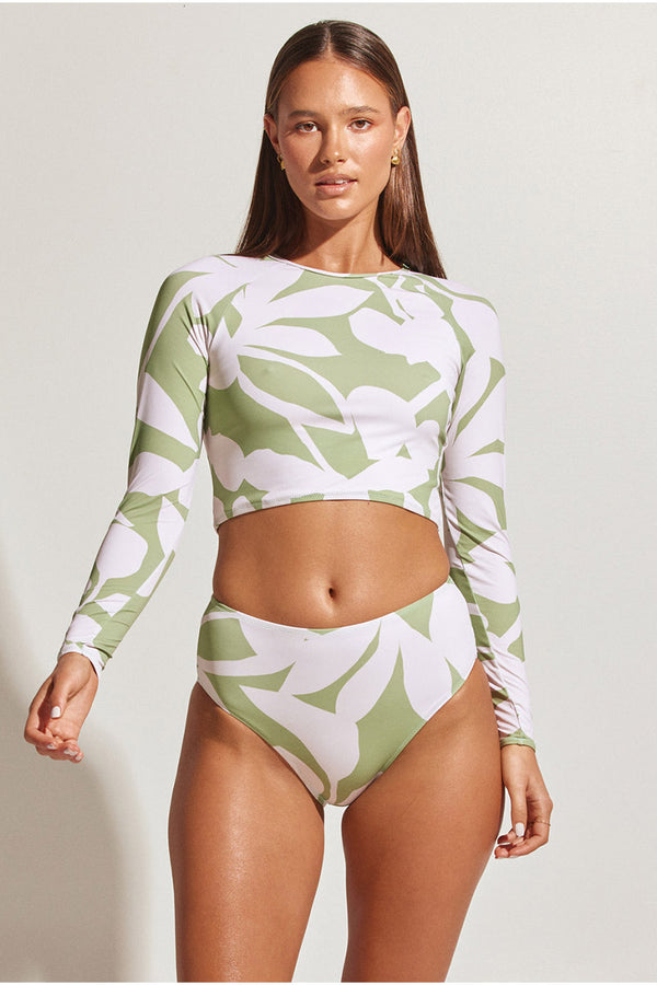 Islander Long Sleeve Crop Top - Palm, Coco