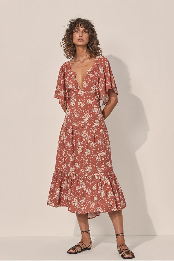 Maple Babydoll Midi Dress