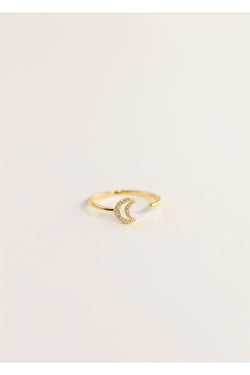 Open Hollow Moon Ring