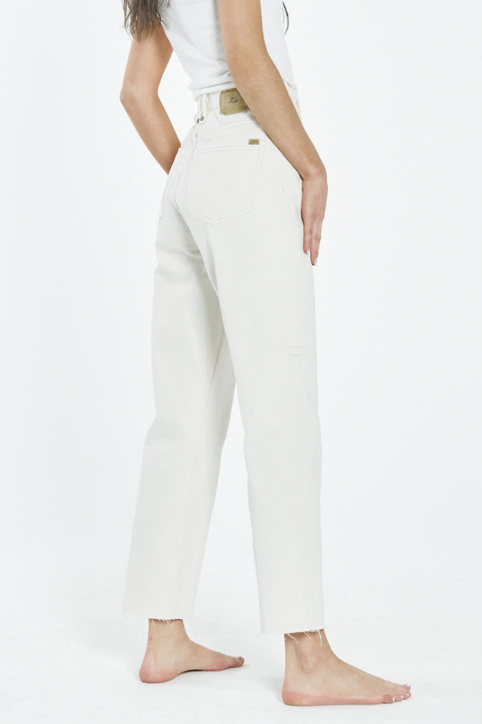 Paige Button Jean - Shady White