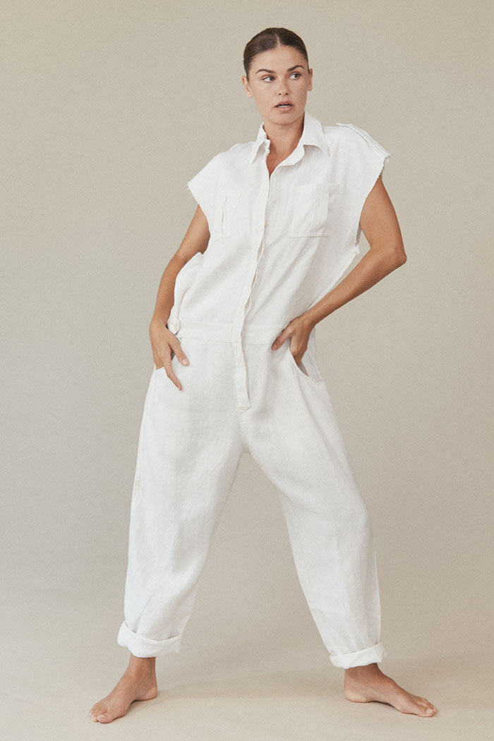 Ari Linen Jumpsuit - Cream