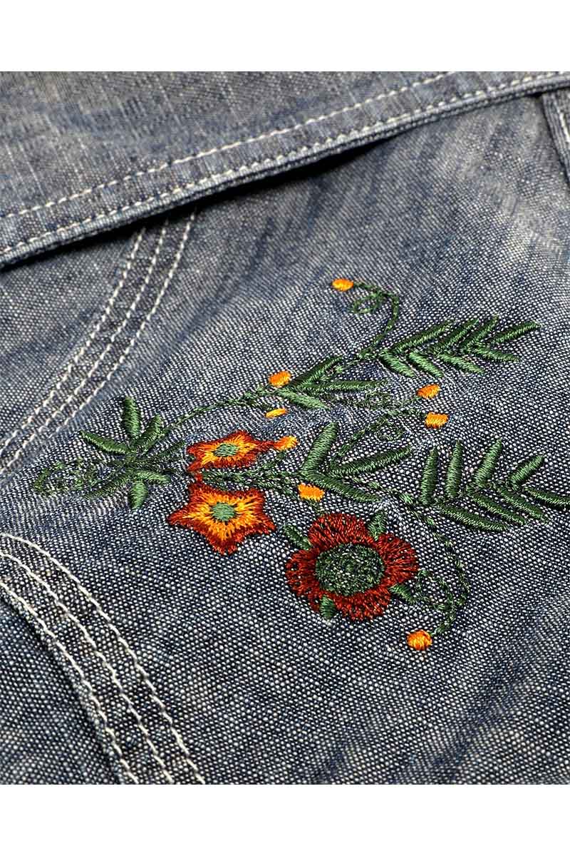 Embroidered LS Shirt Indigo