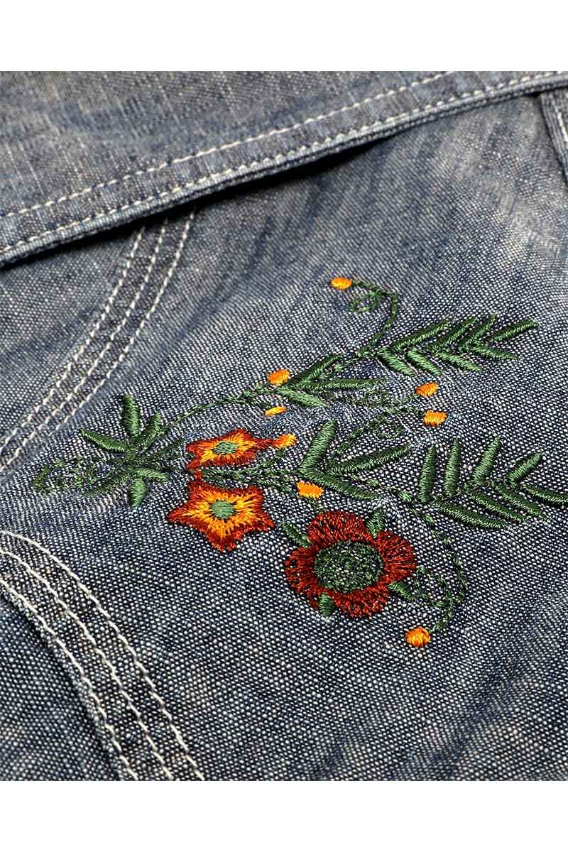 Embroidered LS Shirt Indigo