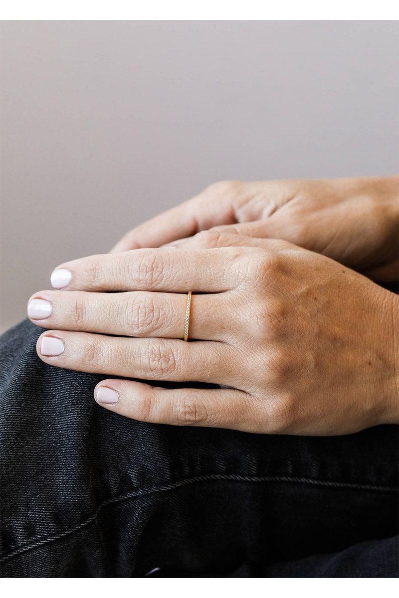 Half Pavé Ring
