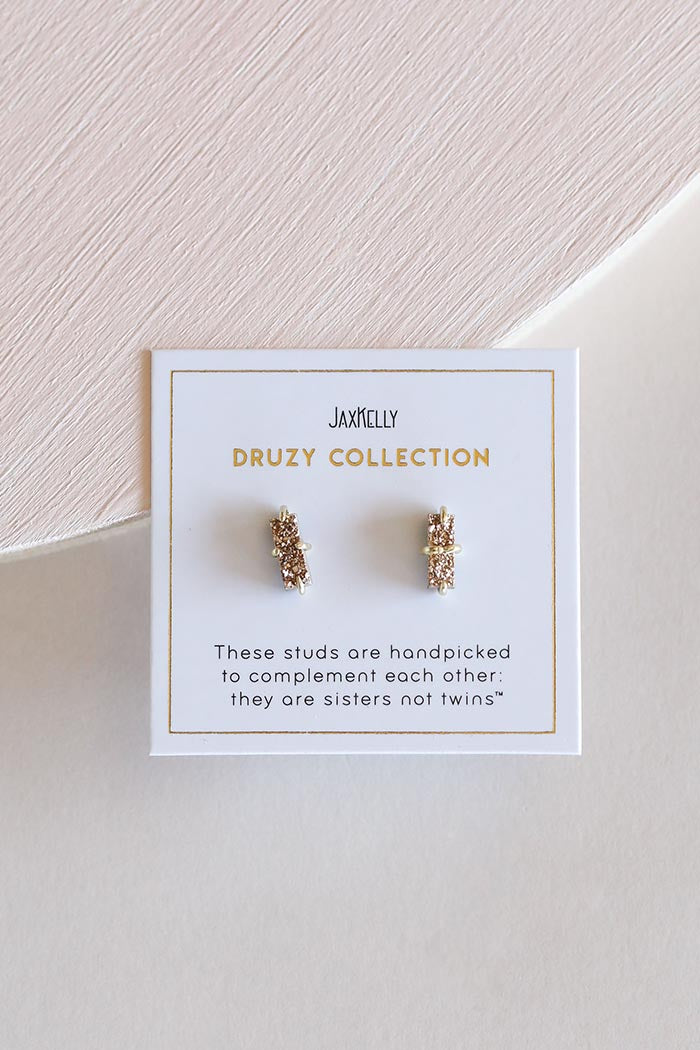 Druzy Bar Rose Gold Stud GP