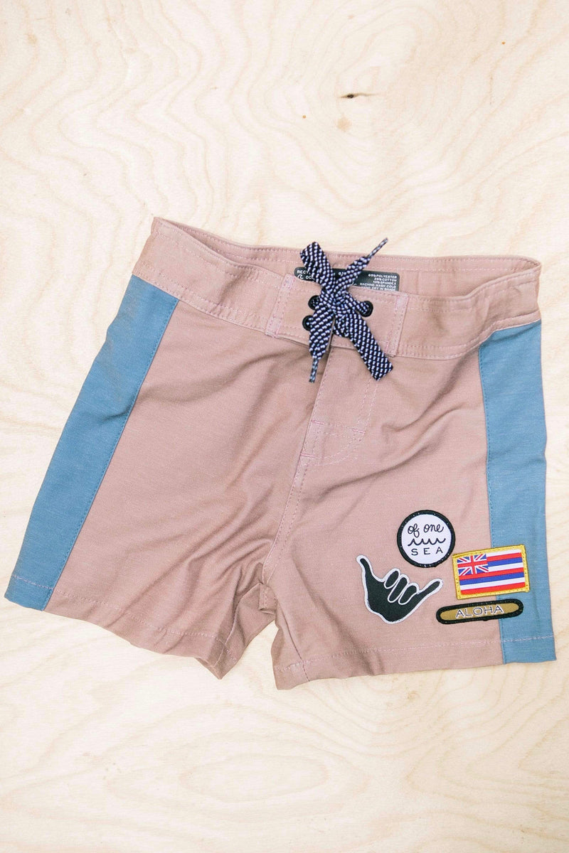 Patch Town Short - Blue Sandy Mauve